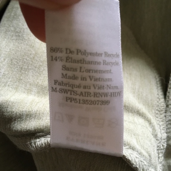 New EVERLANE Heathered Green Opal RENEW AIR Scuba Sweat Shirt Hoodie XS - Picture 7 of 8